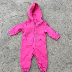 Carhartt Pink Fleece Full Zip Hoodie Coverall NWT 6Months